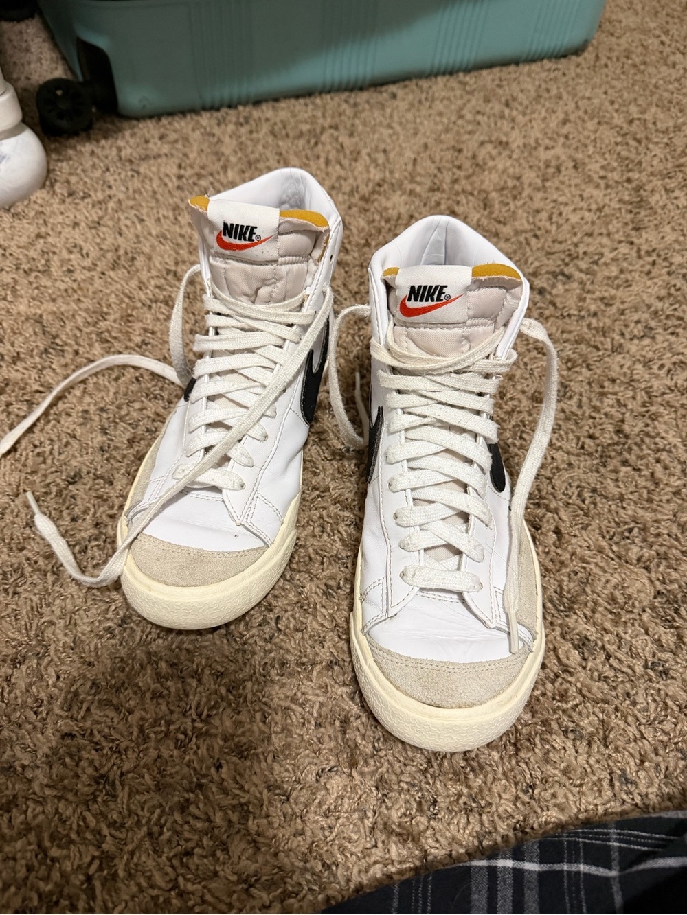 Nike White Black High-Top Blazers